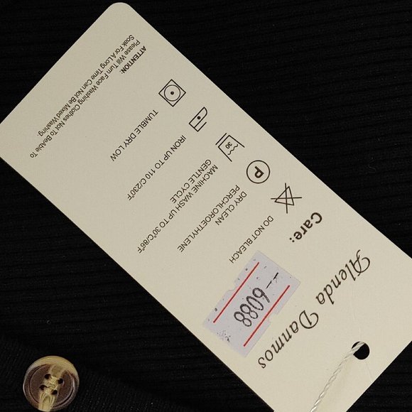 Black Deep V Neck Button Down Long Knit Bodycon Dress / Long Sleeve  Siz… - Picture 13 of 16